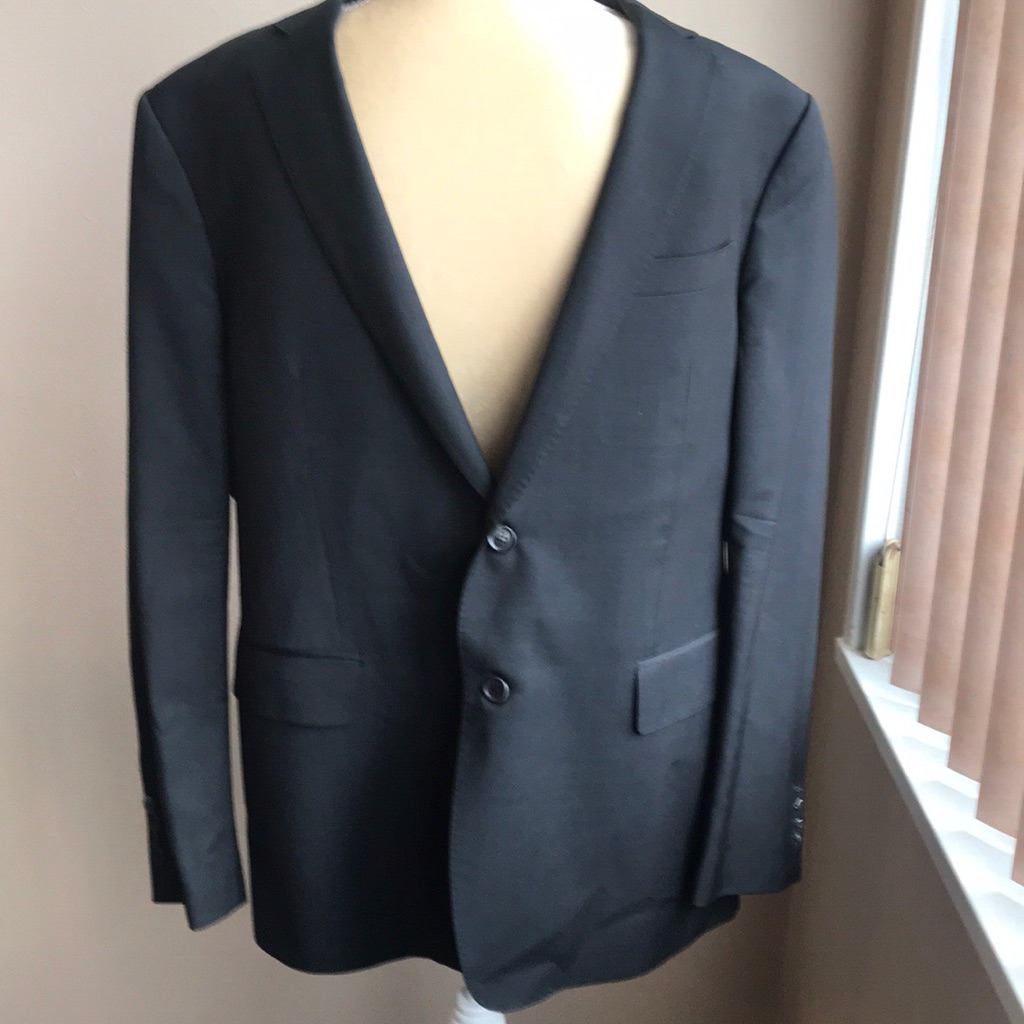 John Varvatos Black Wool Blazer Sz 54